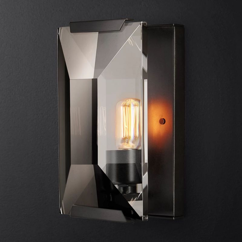 Harson Crystal Wall Lamp wall sconce for bedroom,wall sconce for dining room,wall sconce for stairways,wall sconce for foyer,wall sconce for bathrooms,wall sconce for kitchen,wall sconce for living room Rbrights Matte Black  