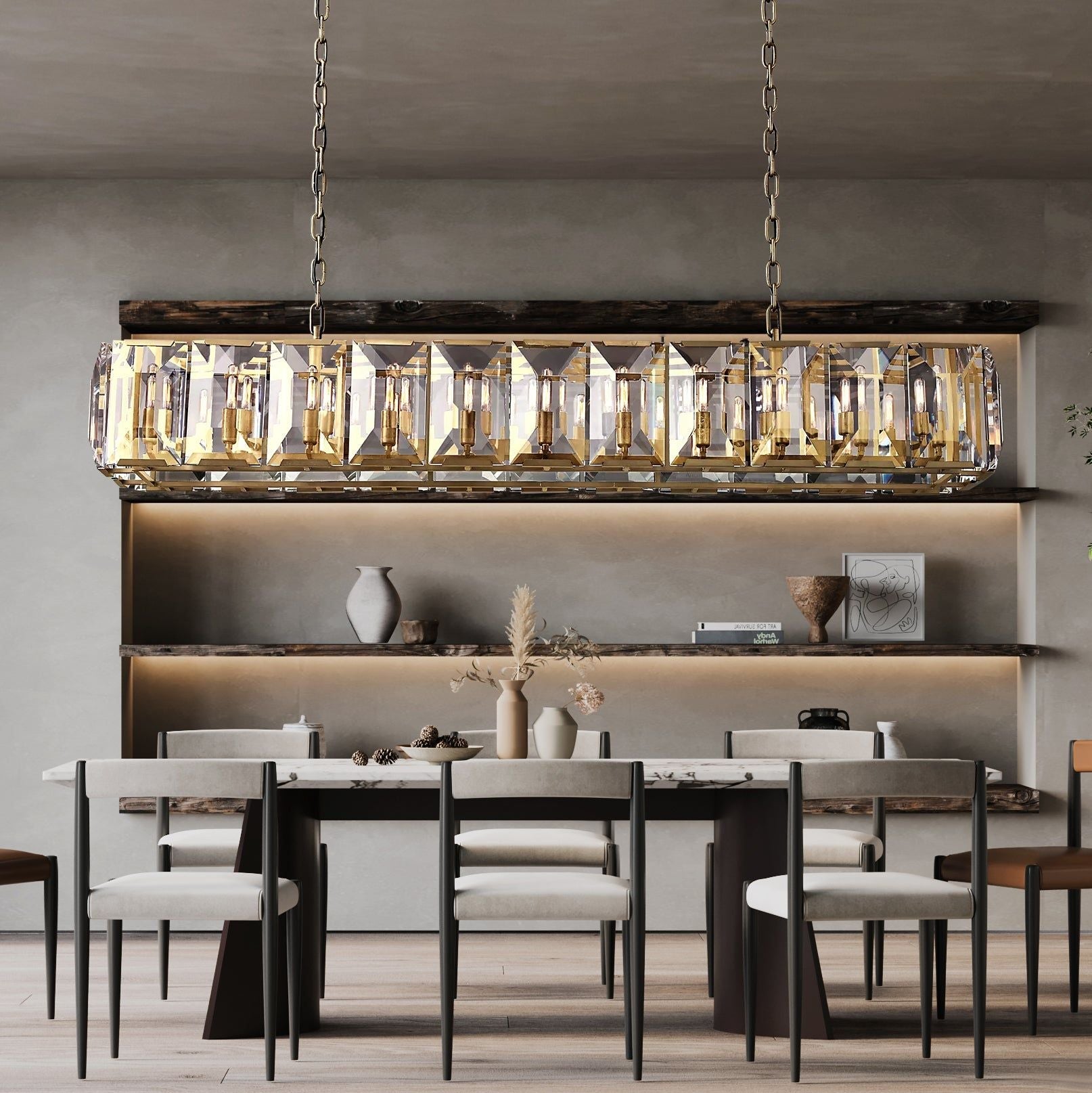 Harson Crystal Rectangular Chandelier