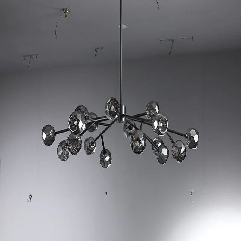 Kristal Smoke Glass Round Chandelier 60"