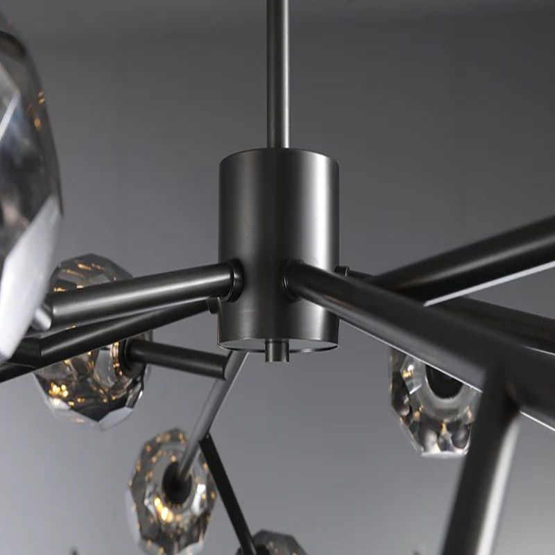 Kristal Smoke Glass Round Chandelier 60"