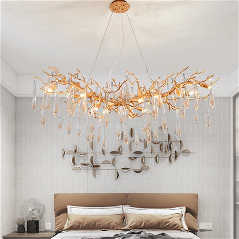Jana Postmodern Crystal Creative Branch Chandelier chandeliers for dining room,chandeliers for stairways,chandeliers for foyer,chandeliers for bedrooms,chandeliers for kitchen,chandeliers for living room Rbrights   