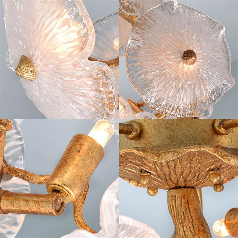 Kacey Modern Luxury Leaf glass flower Ceiling Chandelier chandeliers for dining room,chandeliers for stairways,chandeliers for foyer,chandeliers for bedrooms,chandeliers for kitchen,chandeliers for living room Rbrights   