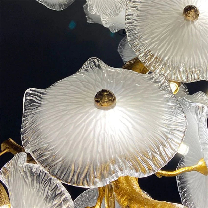 Kacey Modern Luxury Leaf glass flower Ceiling Chandelier chandeliers for dining room,chandeliers for stairways,chandeliers for foyer,chandeliers for bedrooms,chandeliers for kitchen,chandeliers for living room Rbrights   