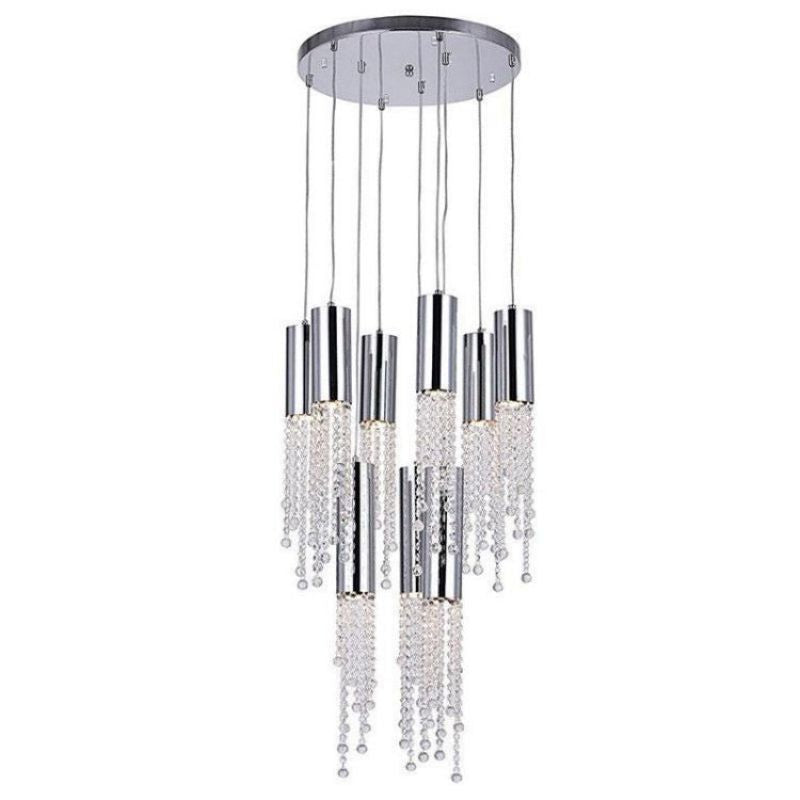 Kaler Cylinder Modern Crystal Pendant, Contemporary Pendant Light Pendant for living room,Pendant for kitchen,Pendant for bathrooms,Pendant for bedrooms,Pendant for foyer,Pendant for stairways,Pendant for dining room Rbrights   