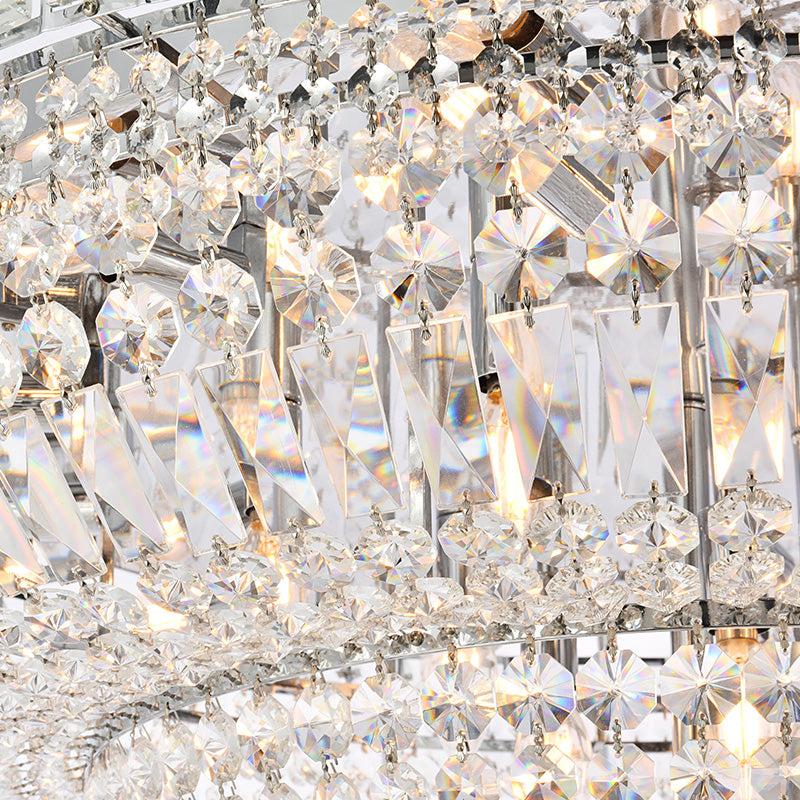 Kaler Elegant Luxury Chrome Ceiling Mounted Chandelier 36" D chandeliers for dining room,chandeliers for stairways,chandeliers for foyer,chandeliers for bedrooms,chandeliers for kitchen,chandeliers for living room Rbrights   