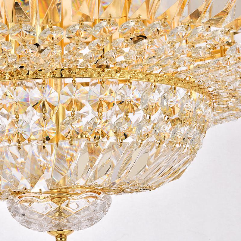 Kaler Elegant Luxury Gold Ceiling Mounted Chandelier 30" D chandeliers for dining room,chandeliers for stairways,chandeliers for foyer,chandeliers for bedrooms,chandeliers for kitchen,chandeliers for living room Rbrights   