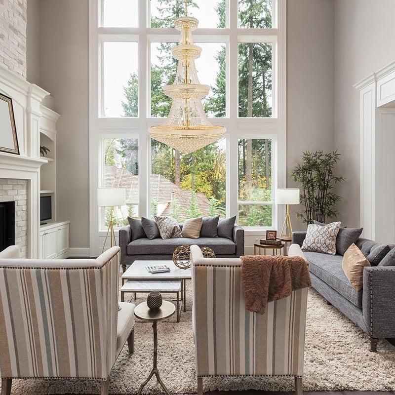 Kaler Elegant Luxury Living Room Four Tier Crystal Chandelier 48" D, Large Lighting chandeliers for dining room,chandeliers for stairways,chandeliers for foyer,chandeliers for bedrooms,chandeliers for kitchen,chandeliers for living room Rbrights   