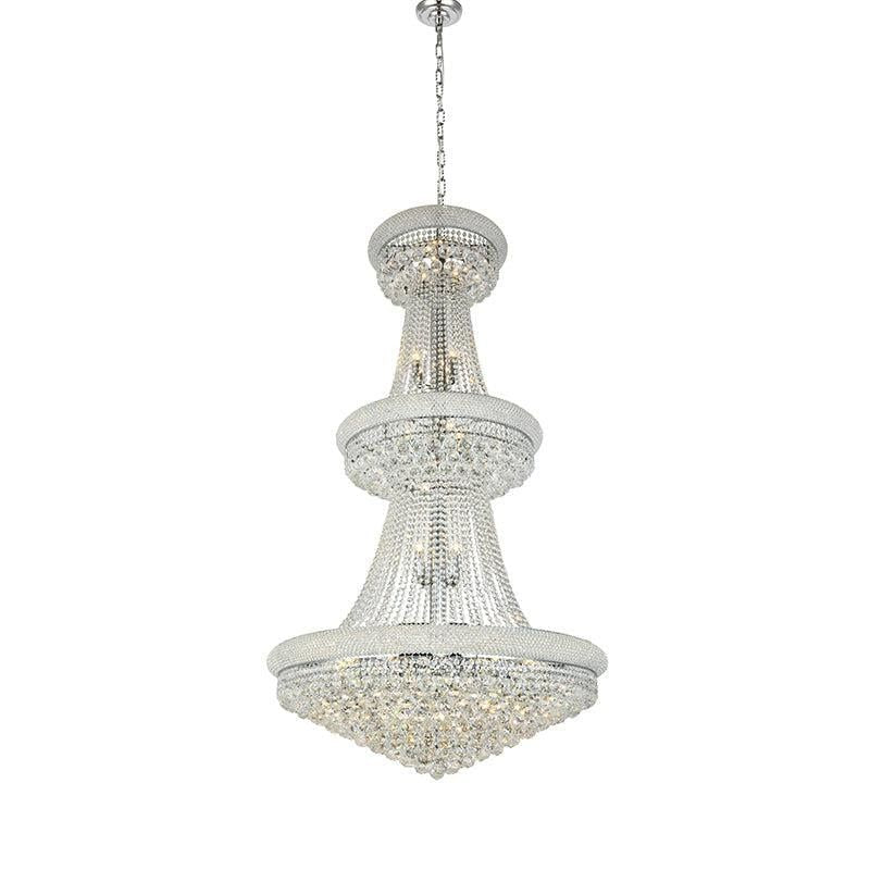 Kaler Elegant Luxury Living Room Three Tier Crystal Chandelier 30" D chandeliers for dining room,chandeliers for stairways,chandeliers for foyer,chandeliers for bedrooms,chandeliers for kitchen,chandeliers for living room Rbrights   