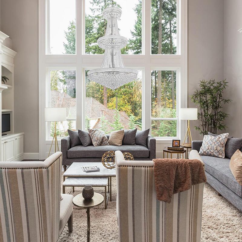 Kaler Elegant Luxury Living Room Three Tier Crystal Chandelier 42" D chandeliers for dining room,chandeliers for stairways,chandeliers for foyer,chandeliers for bedrooms,chandeliers for kitchen,chandeliers for living room Rbrights   