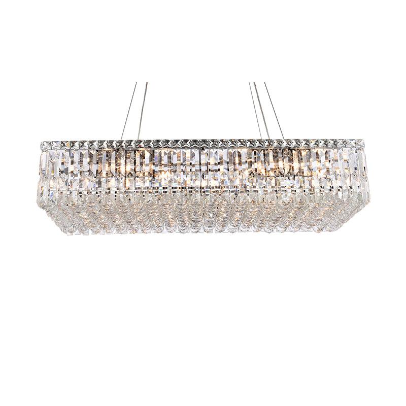 Kaler Elegant Luxury Rectangular Crystal Chandelier Light 36" L For Dining Table chandeliers for dining room,chandeliers for stairways,chandeliers for foyer,chandeliers for bedrooms,chandeliers for kitchen,chandeliers for living room Rbrights   