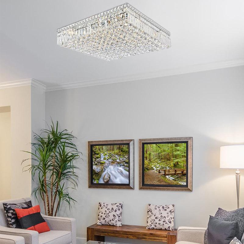 Kaler Elegant Luxury Square Living Room Ceiling Chandelier, Crystal Ceiling Light chandeliers for dining room,chandeliers for stairways,chandeliers for foyer,chandeliers for bedrooms,chandeliers for kitchen,chandeliers for living room Rbrights   