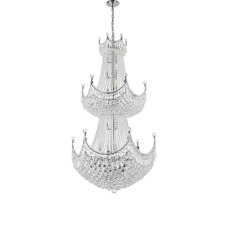 Kaler Elegant Luxury Three Tier Large Crystal Chandelier 36" D chandeliers for dining room,chandeliers for stairways,chandeliers for foyer,chandeliers for bedrooms,chandeliers for kitchen,chandeliers for living room Rbrights   