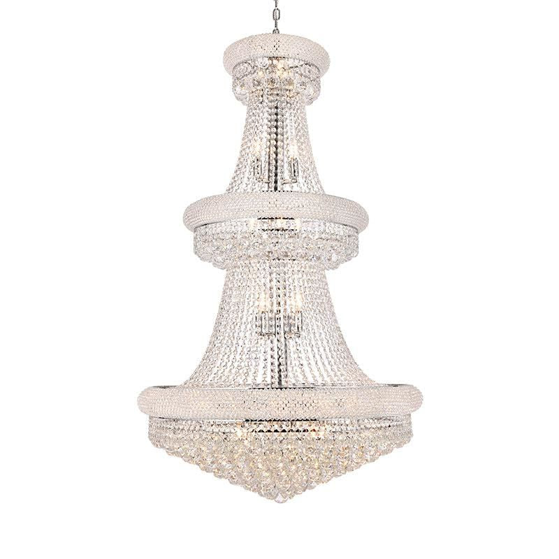 Kaler Elegant Luxury Living Room Three Tier Crystal Chandelier 30" D chandeliers for dining room,chandeliers for stairways,chandeliers for foyer,chandeliers for bedrooms,chandeliers for kitchen,chandeliers for living room Rbrights   