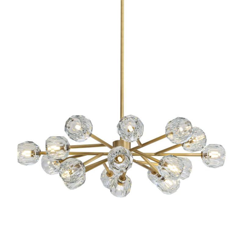 Kristal Clear Glass Round Chandelier 36"