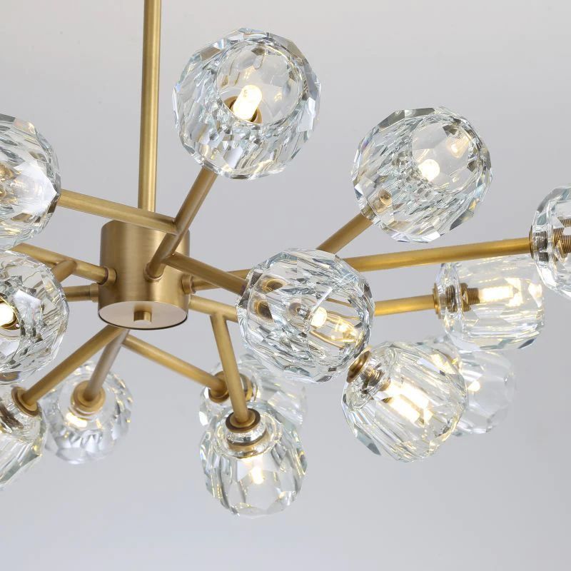 Kristal Clear Glass Round Chandelier 48"