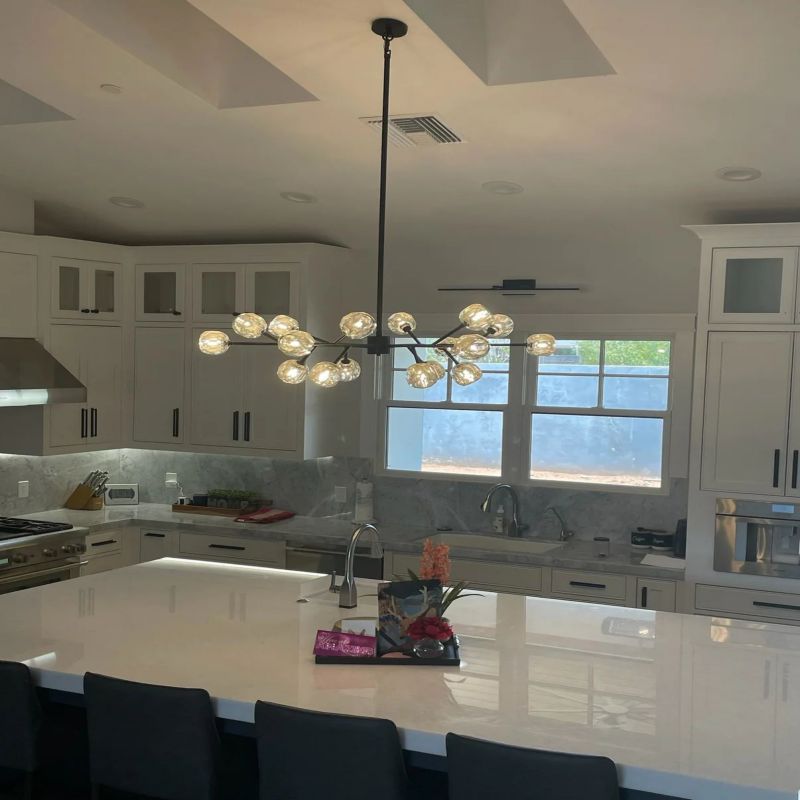 Kristal Clear Glass Round Chandelier 48"