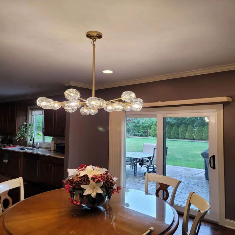 Kristal Clear Glass Round Chandelier 48"