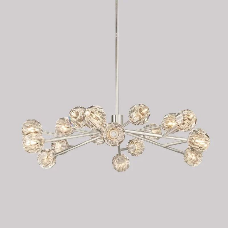 Kristal Clear Glass Round Chandelier 48"