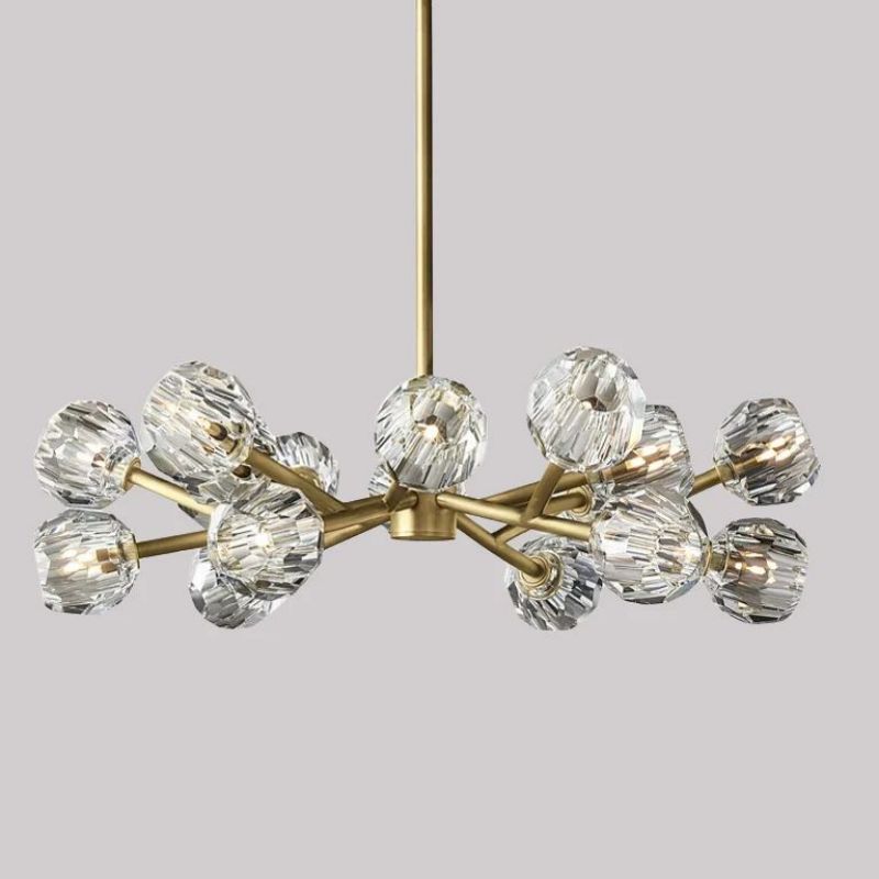 Kristal Clear Glass Round Chandelier 48"
