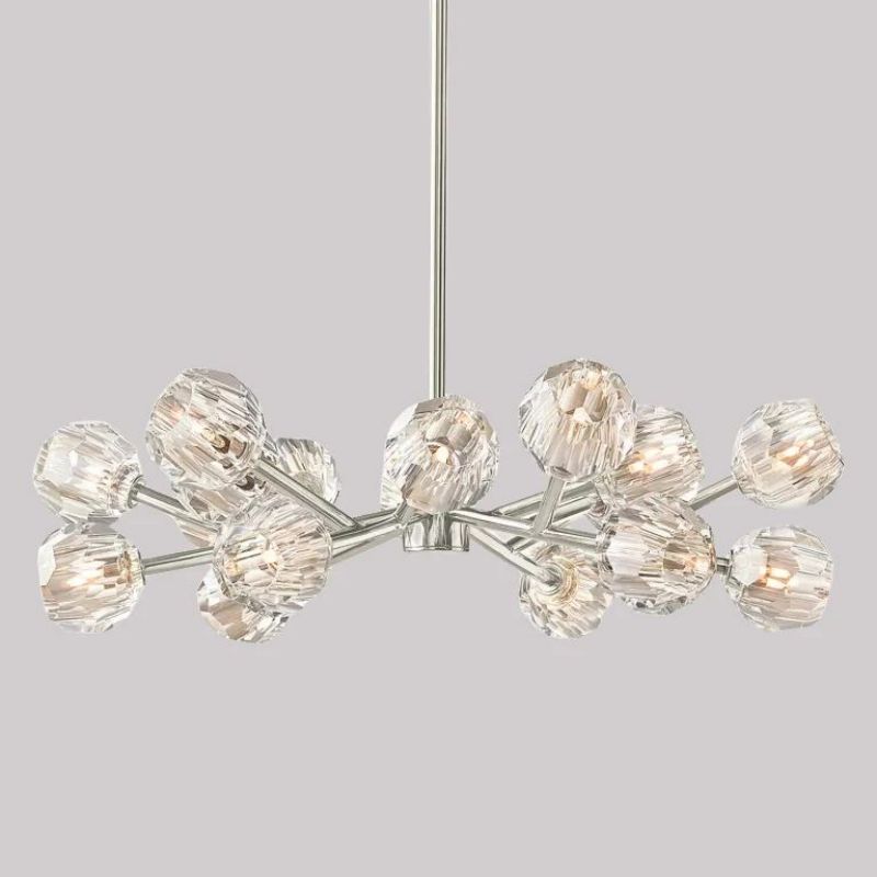 Kristal Clear Glass Round Chandelier 48"
