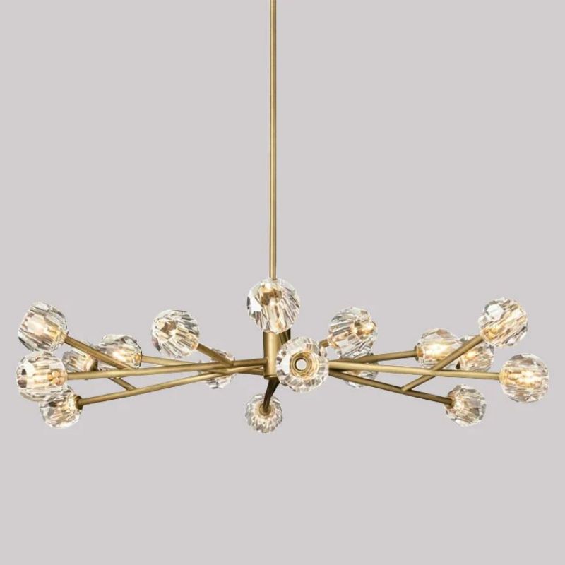 Kristal Clear Glass Round Chandelier 60"