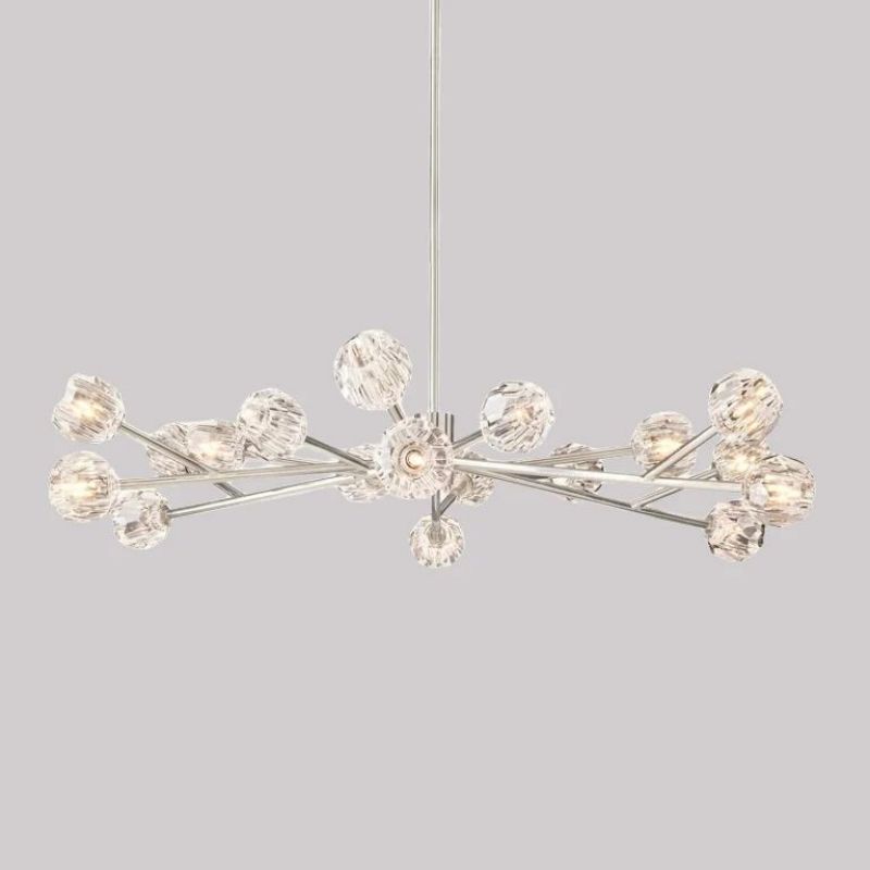 Kristal Clear Glass Round Chandelier 60"