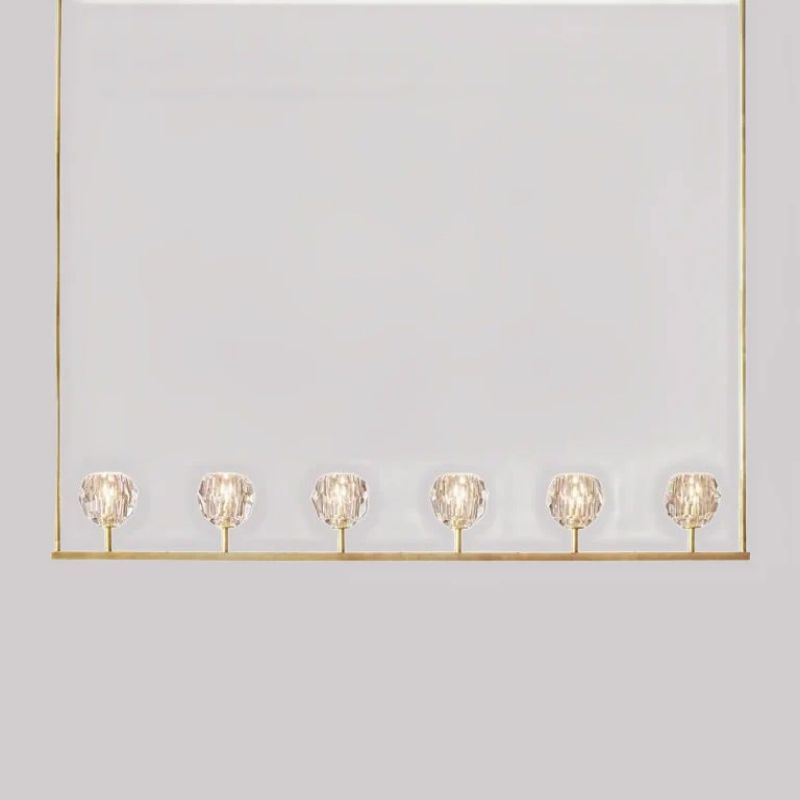 Kristal Clear Glass Linear Chandelier 60"