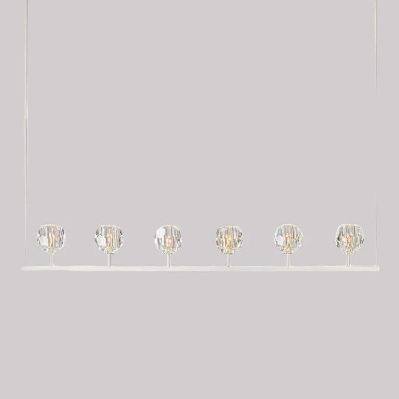 Kristal Clear Glass Linear Chandelier 60"