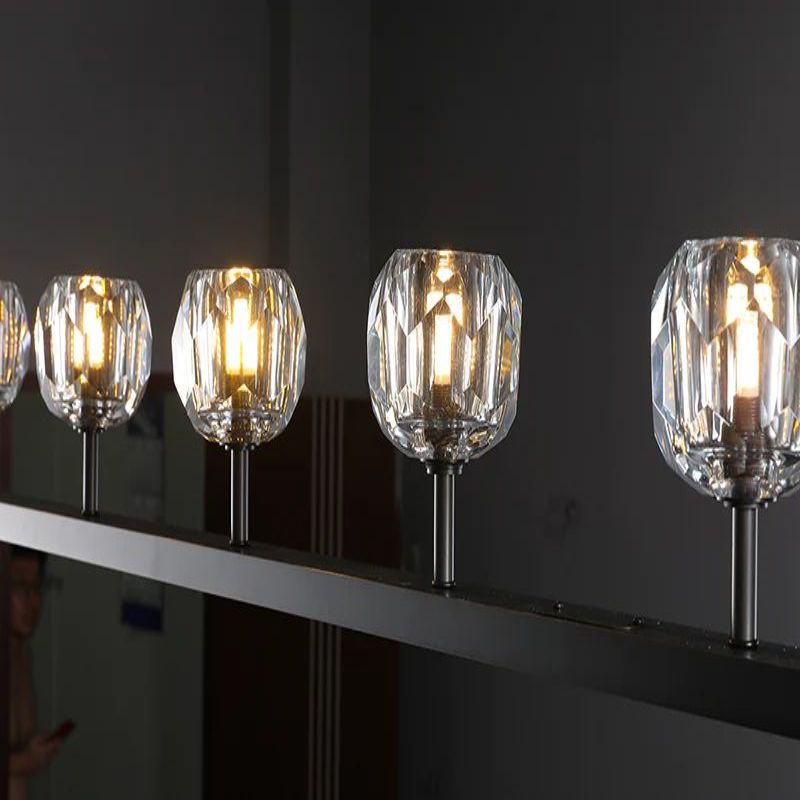 Kristal Clear Glass Linear Chandelier 60"