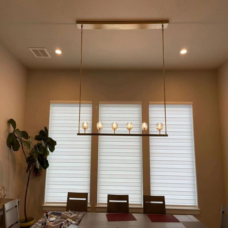 Kristal Clear Glass Linear Chandelier 60"