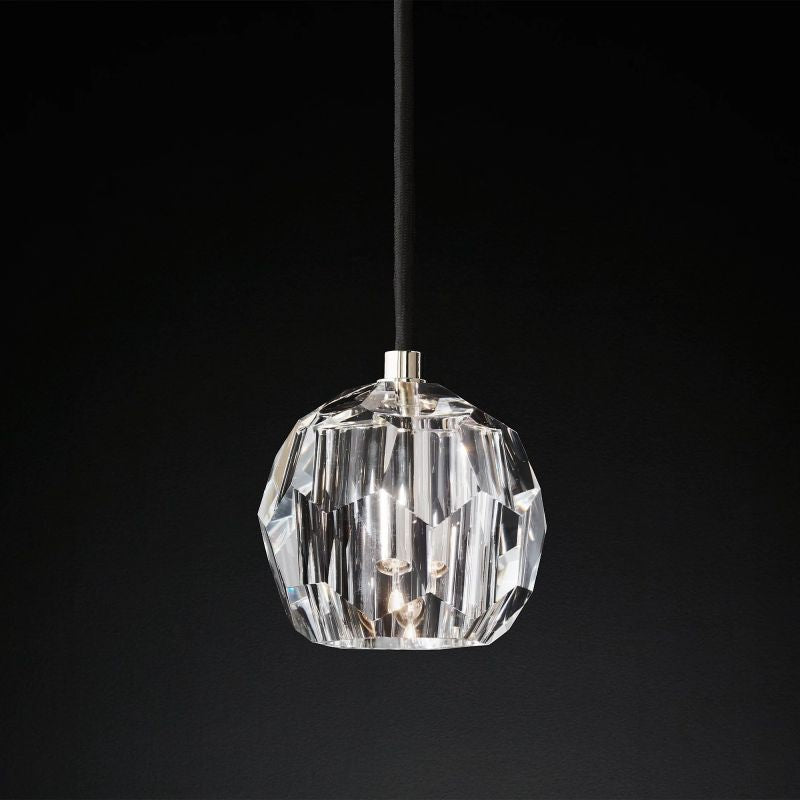 Kristal Glass Cord Pendant Pendant for living room,Pendant for kitchen,Pendant for bathrooms,Pendant for bedrooms,Pendant for foyer,Pendant for stairways,Pendant for dining room Rbrights Polished Nickel Clear 