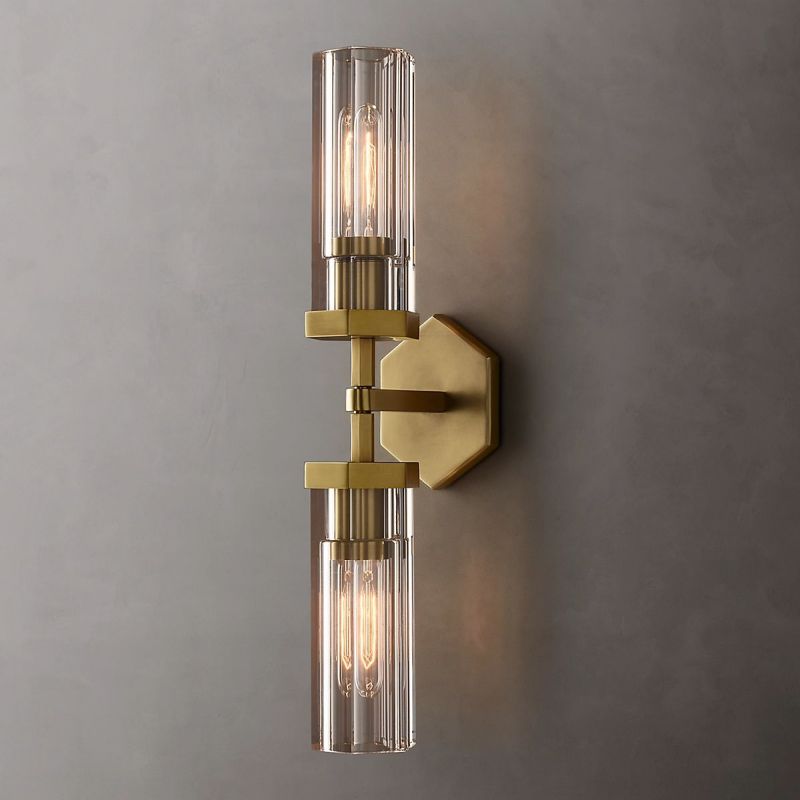 Lambert Hexagonal Linear Wall Lamp (short) chandeliers for dining room,chandeliers for stairways,chandeliers for foyer,chandeliers for bedrooms,chandeliers for kitchen,chandeliers for living room Rbrights Lacquered Burnished Brass  