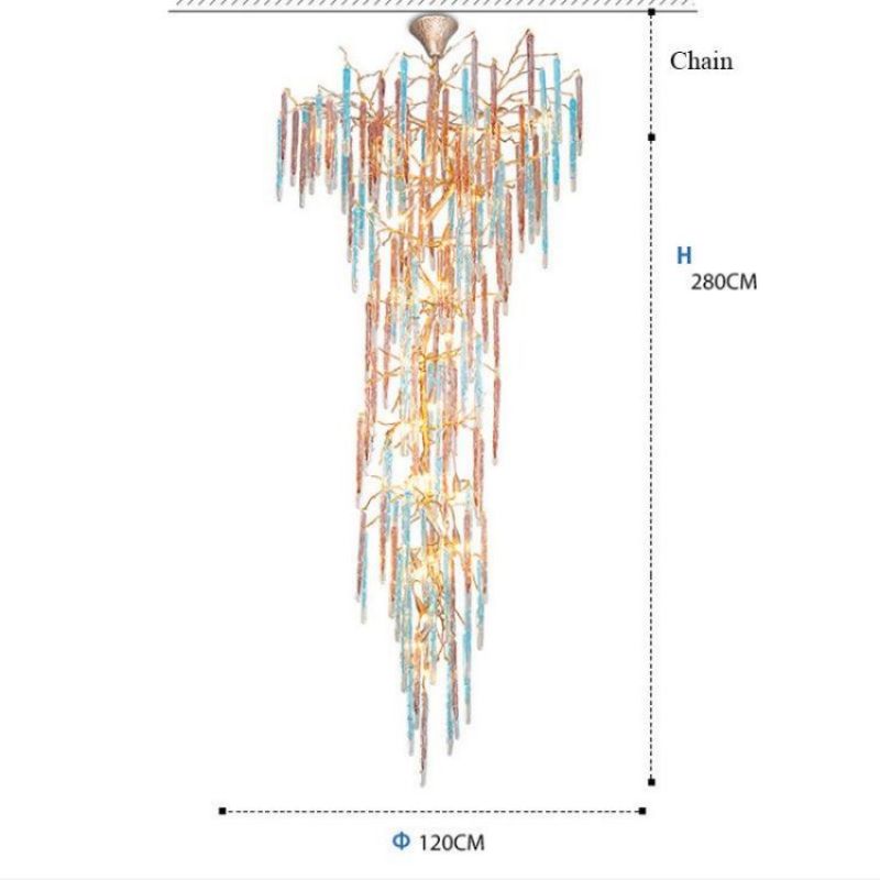 Lola Colorful Ice Large Entryway Chandelier chandeliers for dining room,chandeliers for stairways,chandeliers for foyer,chandeliers for bedrooms,chandeliers for kitchen,chandeliers for living room Rbrights   