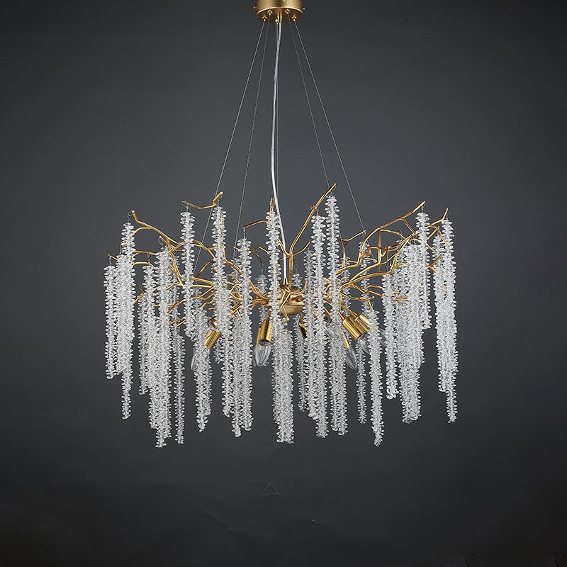 Lola Crystal Raindrop Chandelier Gold Tree Branch Chandeliers chandeliers for dining room,chandeliers for stairways,chandeliers for foyer,chandeliers for bedrooms,chandeliers for kitchen,chandeliers for living room Rbrights   