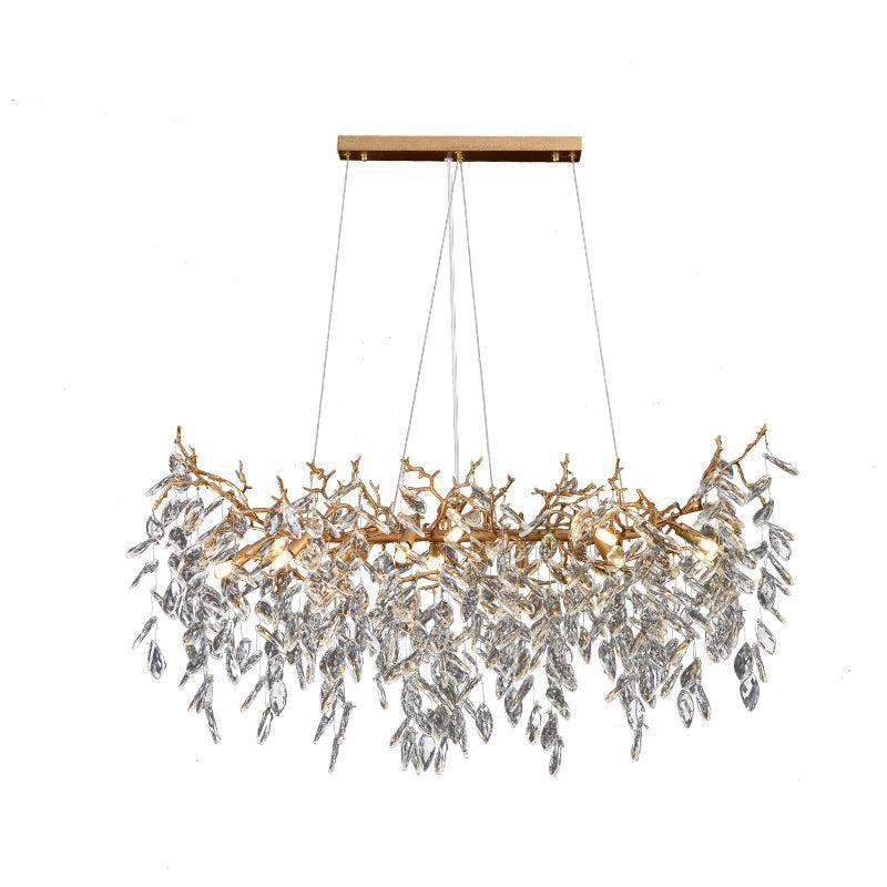 Lola Gold Contemporary Crystal Hanging Lighting Fixture For Dining Room chandeliers for dining room,chandeliers for stairways,chandeliers for foyer,chandeliers for bedrooms,chandeliers for kitchen,chandeliers for living room Rbrights 39.4" L STYLE B 