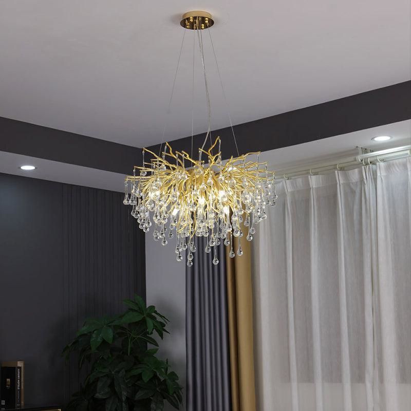 Lola Modern Crystal Tree Branch Chandelier 23.6" D chandeliers for dining room,chandeliers for stairways,chandeliers for foyer,chandeliers for bedrooms,chandeliers for kitchen,chandeliers for living room Rbrights Gold  