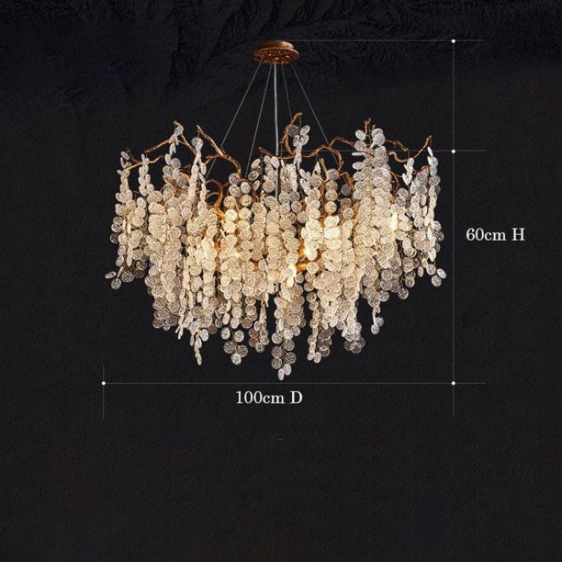 Lola Modern Gold Chandelier Light Fixture, Round Branch Chandelier chandeliers for dining room,chandeliers for stairways,chandeliers for foyer,chandeliers for bedrooms,chandeliers for kitchen,chandeliers for living room Rbrights   