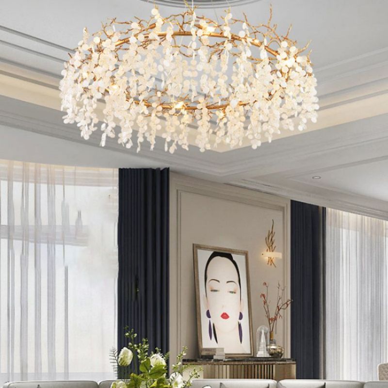 Lola Round Circle Fortune Tree Branch Round Chandelier chandeliers for dining room,chandeliers for stairways,chandeliers for foyer,chandeliers for bedrooms,chandeliers for kitchen,chandeliers for living room Rbrights   