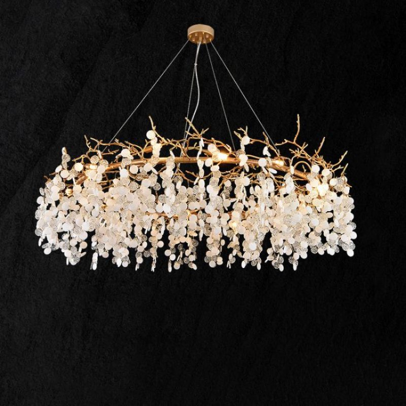 Lola Round Circle Fortune Tree Branch Round Chandelier chandeliers for dining room,chandeliers for stairways,chandeliers for foyer,chandeliers for bedrooms,chandeliers for kitchen,chandeliers for living room Rbrights   
