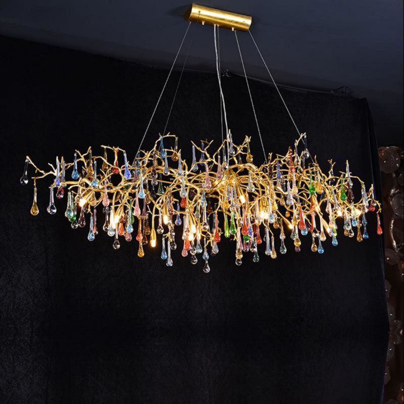 Lola Teardrop Colorful Dining Branch Chandelier chandeliers for dining room,chandeliers for stairways,chandeliers for foyer,chandeliers for bedrooms,chandeliers for kitchen,chandeliers for living room Rbrights   