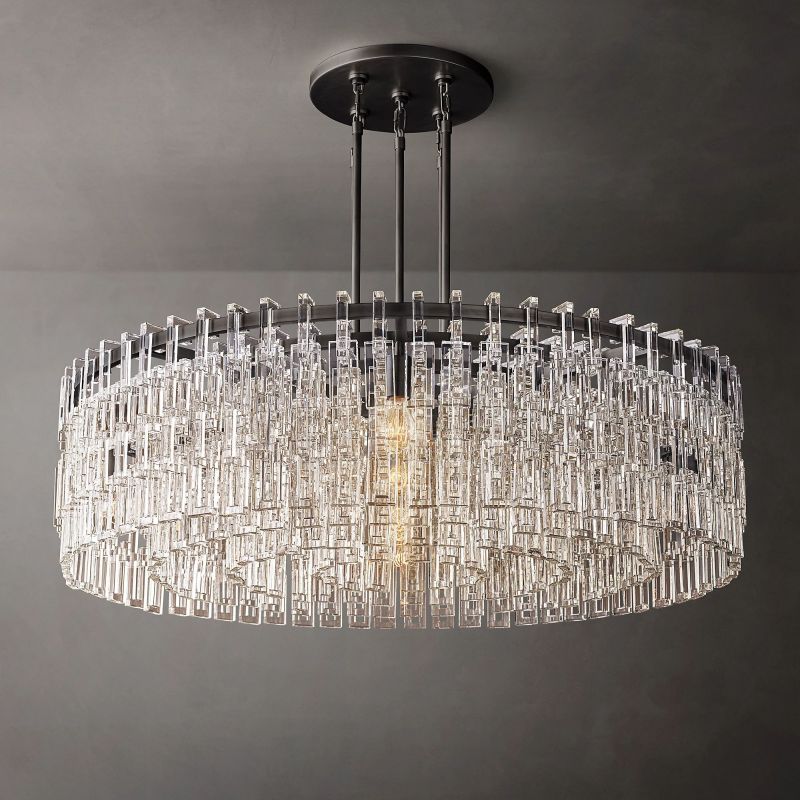 Marigna Round Chandelier 48" chandeliers for dining room,chandeliers for stairways,chandeliers for foyer,chandeliers for bedrooms,chandeliers for kitchen,chandeliers for living room Rbrights Matte Black  