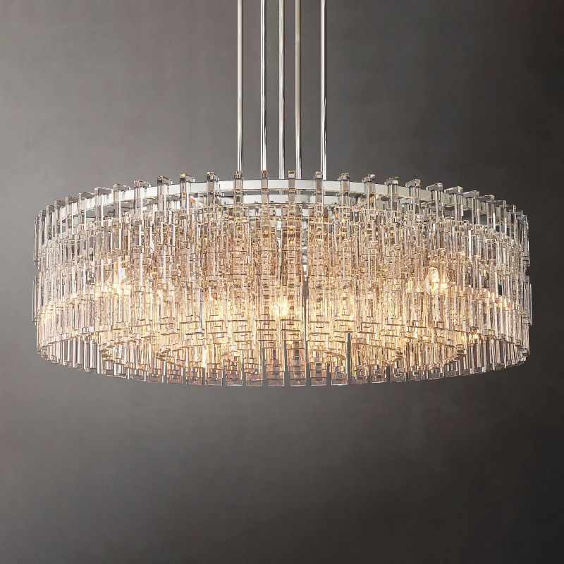 Marigna Round Chandelier 48" chandeliers for dining room,chandeliers for stairways,chandeliers for foyer,chandeliers for bedrooms,chandeliers for kitchen,chandeliers for living room Rbrights Polished Nickel  