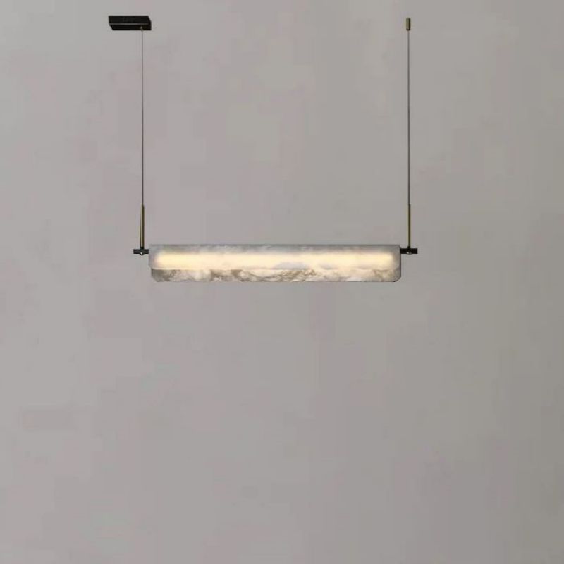 Modern Alabaster Linear Pendant Chandelier