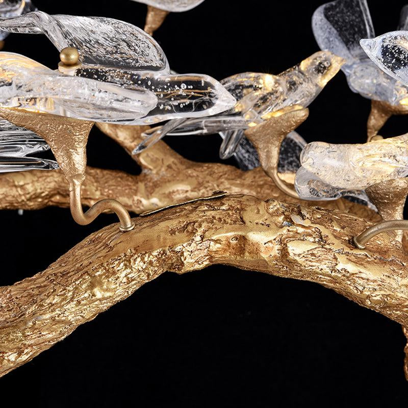 Modern Bird Glass Tree Branch Circle Round Chandelier chandeliers for dining room,chandeliers for stairways,chandeliers for foyer,chandeliers for bedrooms,chandeliers for kitchen,chandeliers for living room Rbrights   