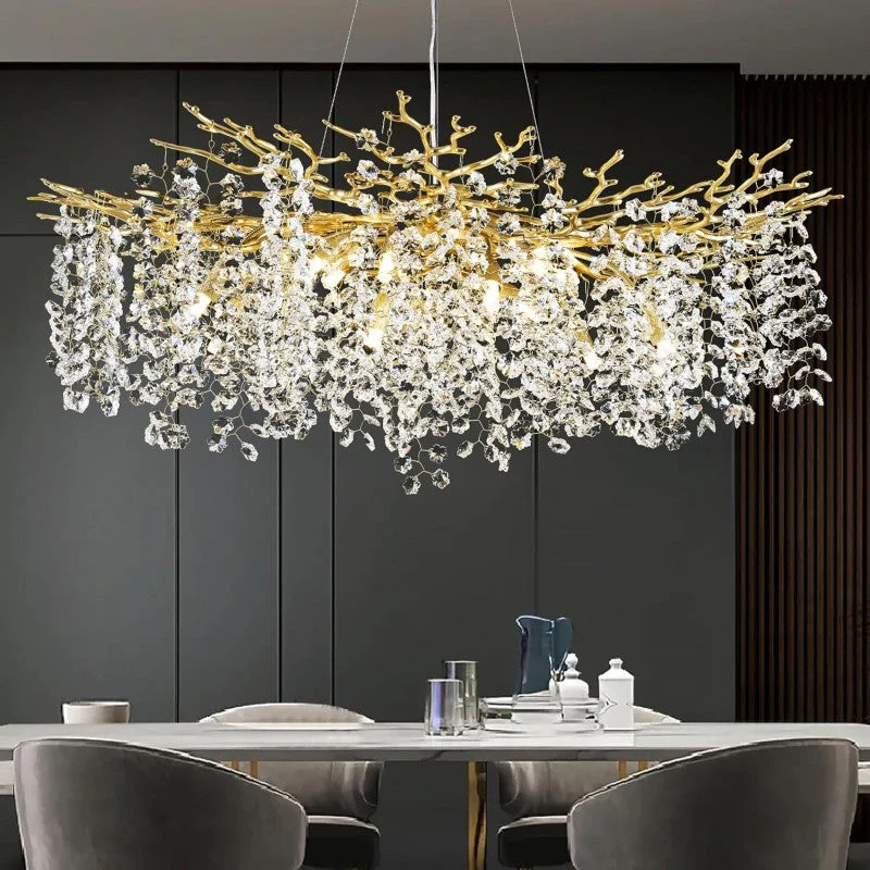 Modern Tree Branch Crystal Chandelier