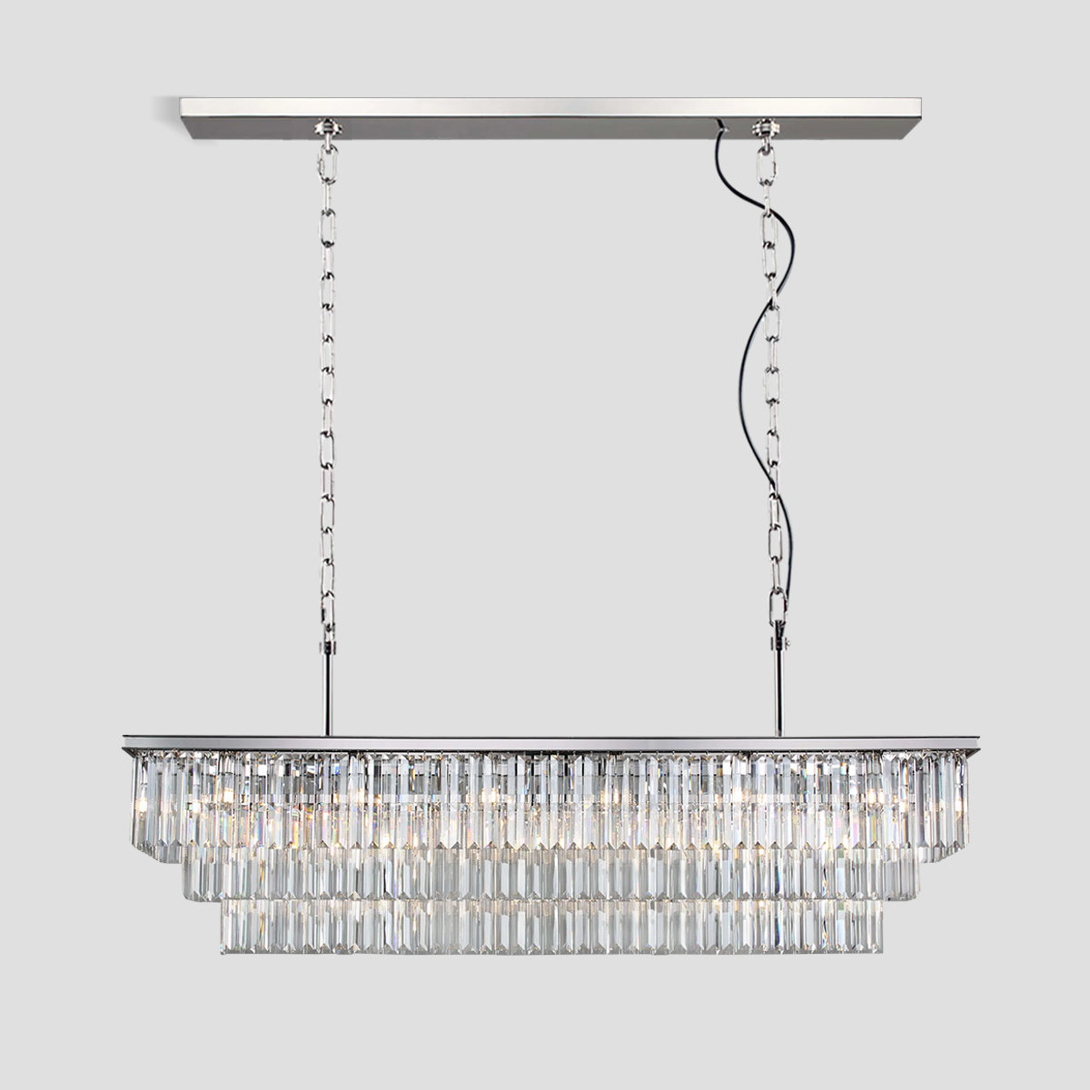 Darren 3-Tier Crystal Rectangular Chandelier
