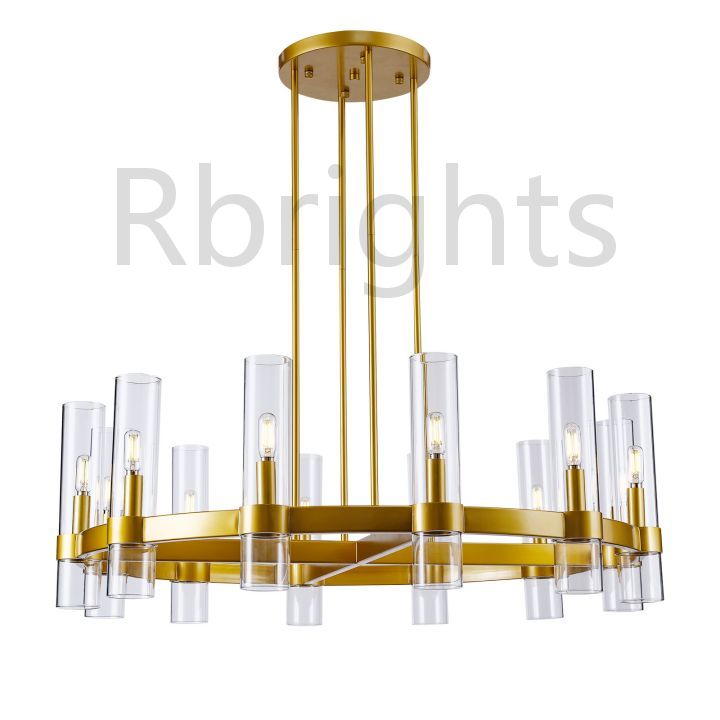 Olivia Round Chandelier Art Blown Glass 36"