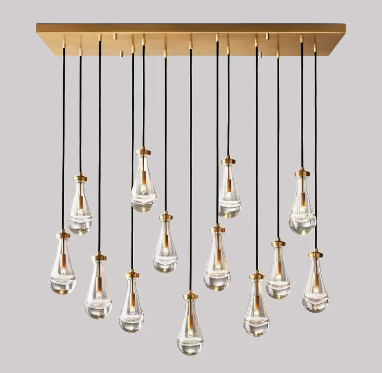 Raindrop Rectangle Chandelier 54"