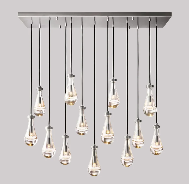 Raindrop Rectangle Chandelier 54"