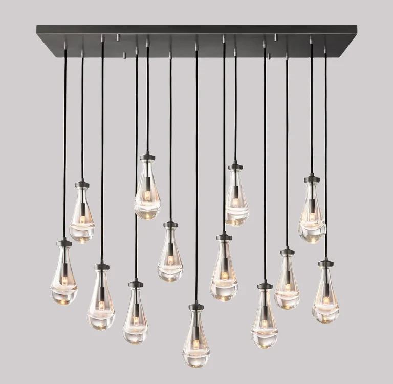 Raindrop Rectangle Chandelier 54"